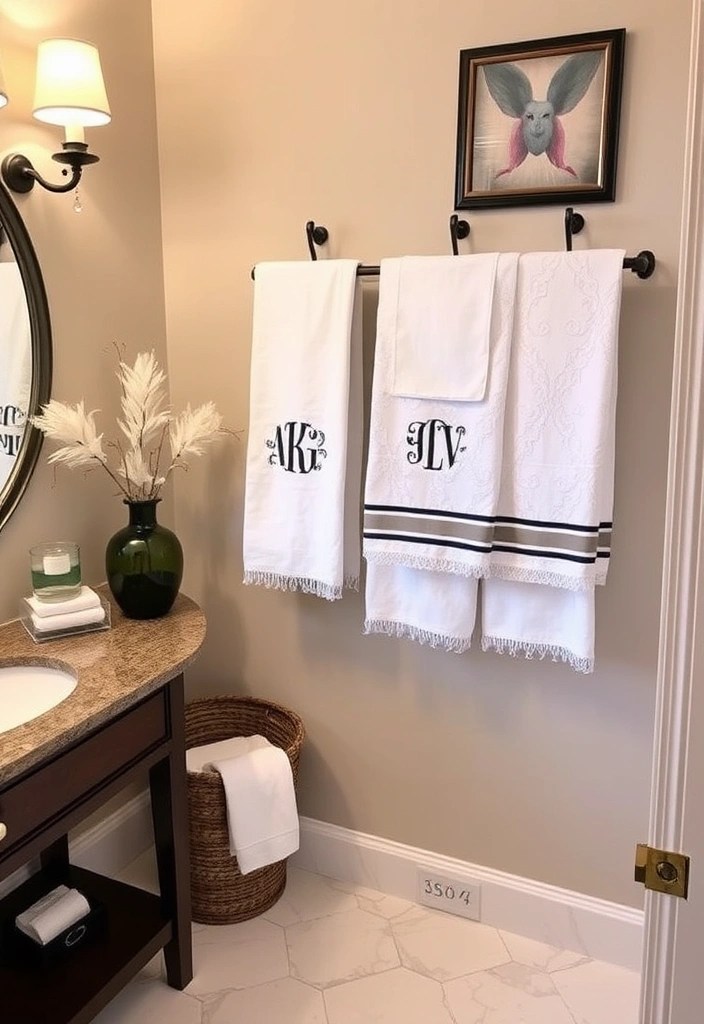 12 Stylish Decorative Towels to Upgrade Your Bathroom Decor - 11. Personalized Monograms