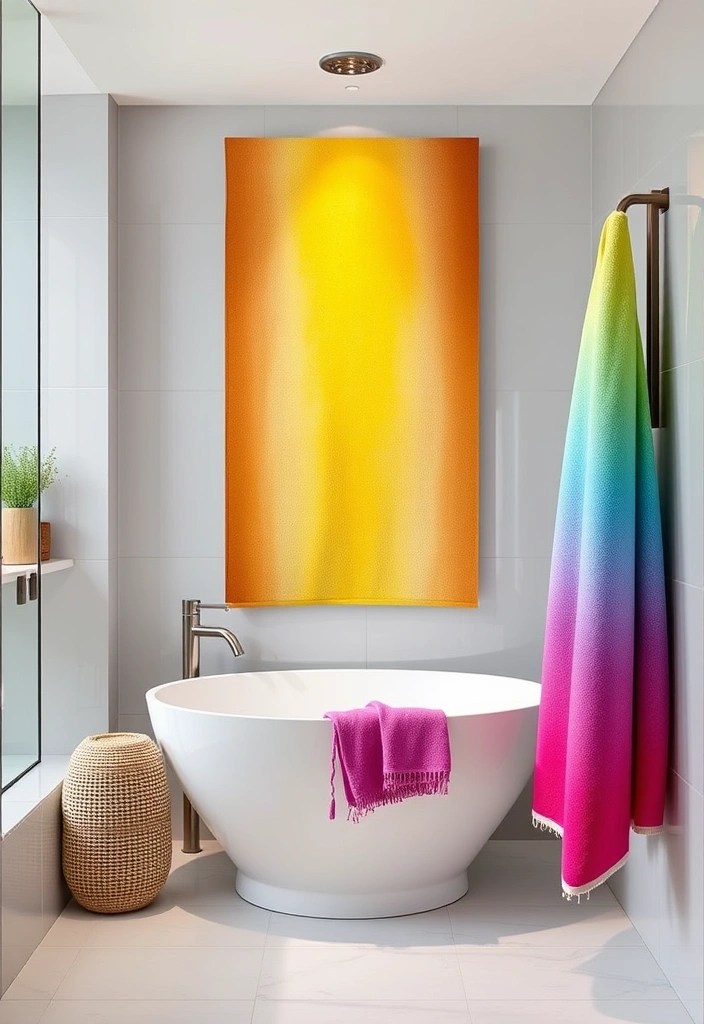 12 Stylish Decorative Towels to Upgrade Your Bathroom Decor - 12. Vibrant Ombre