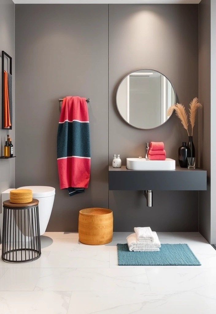 12 Stylish Decorative Towels to Upgrade Your Bathroom Decor - 8. Color Blocked Style