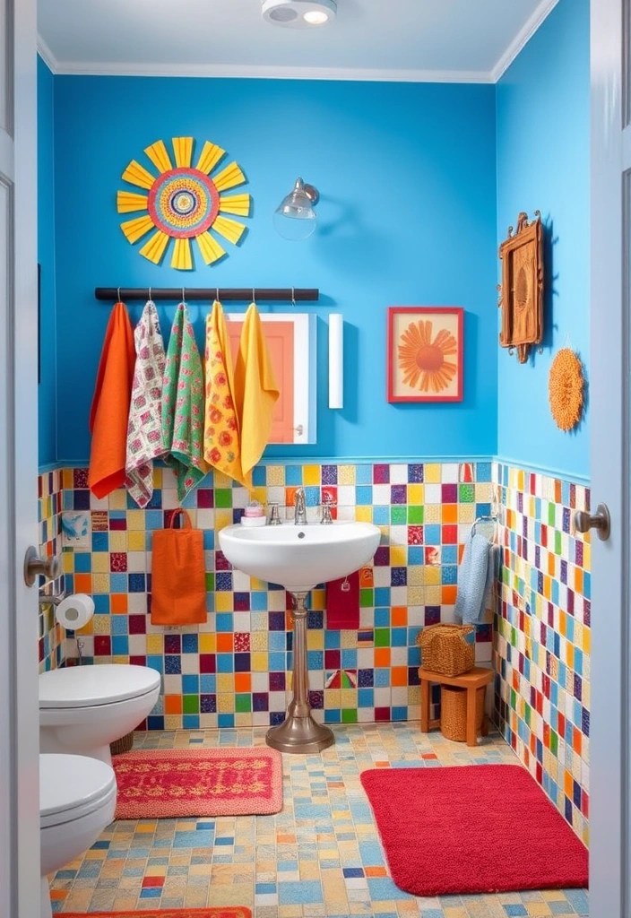 14 Chic Bathroom Makeovers That’ll Make You Feel Like You’re in a Spa (You Won't Believe #4!) - 4. Unexpected Color Pops