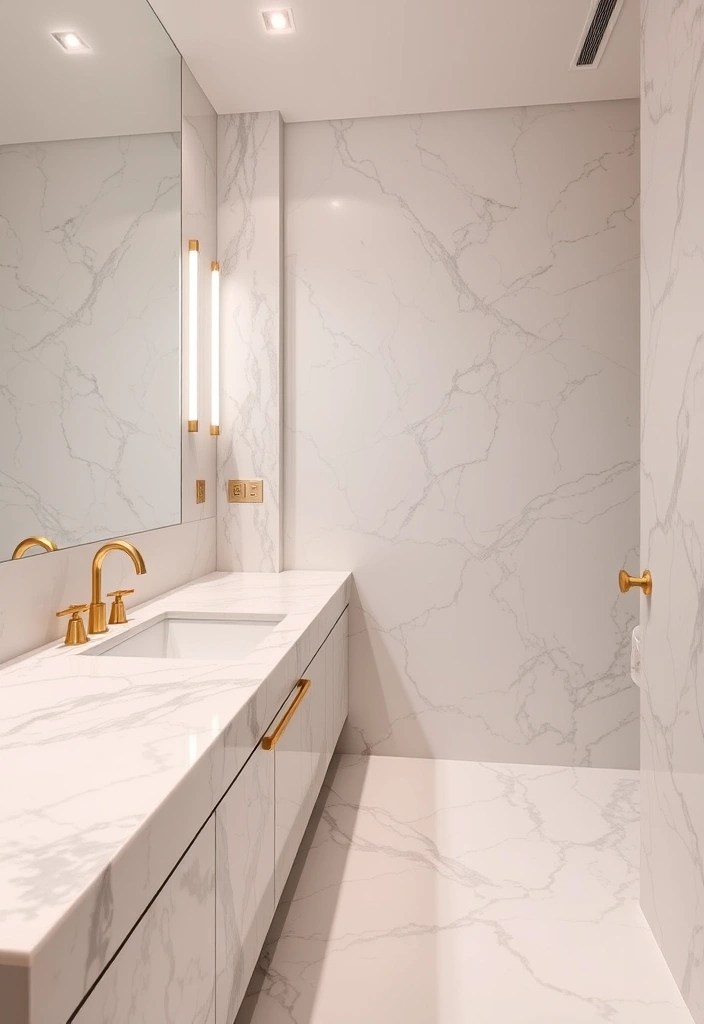 14 Chic Bathroom Makeovers That’ll Make You Feel Like You’re in a Spa (You Won't Believe #4!) - 6. Luxurious Marble Touches