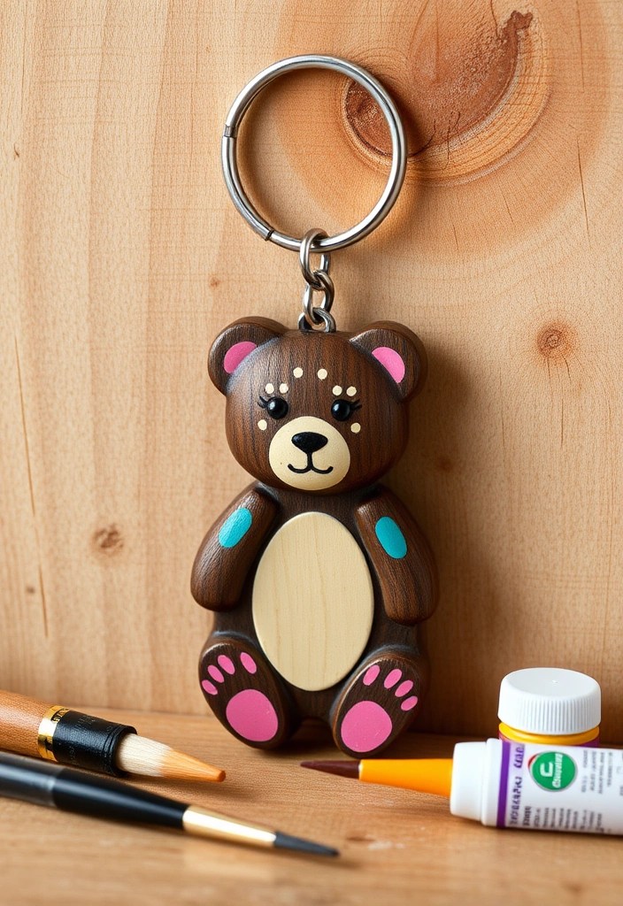 What kind of bear keychain do you like? - 10. Painted Wooden Bear Keychain