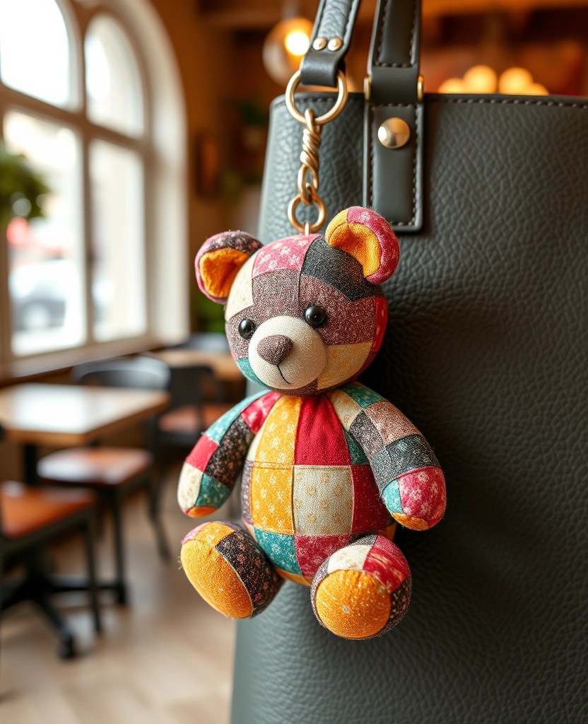 What kind of bear keychain do you like? - 2. Quilted Bear Bag Charm